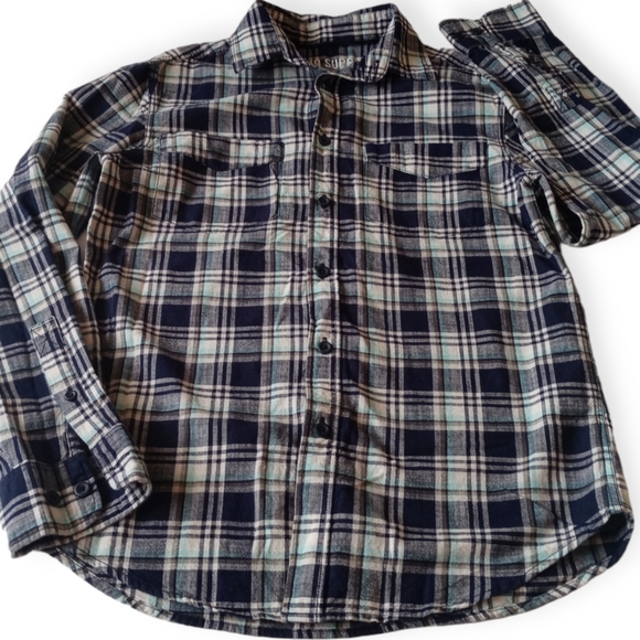 MOSSIMO SUPPLY CO. MEN'S BLUE PLAID LONG-SLEEVE BUTTON-DOWN SHIRT. SIZE S/P. - Picture 14 of 15